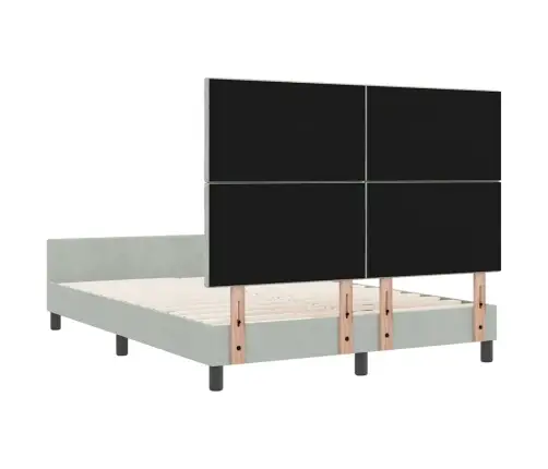 Gultas Rāmis Gaiši Pelēks 160X200 Cm Samts Vidaxl