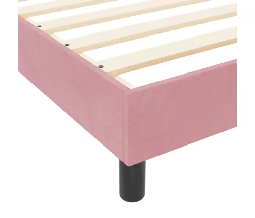Gultas Rāmis Rozā 160X200 Cm Samts Vidaxl