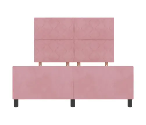 Gultas Rāmis Rozā 160X200 Cm Samts Vidaxl