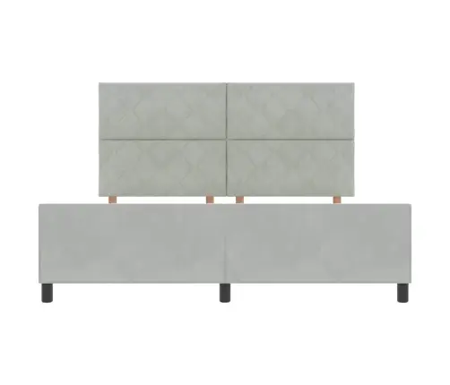 Kiemas Lova Su Galvūgalio Šviesiai Pilka 180 X 200 Cm Aksomas