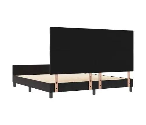 Kiemas Lova Su Galvūgalio Juoda 180 X 200 Cm Aksomas