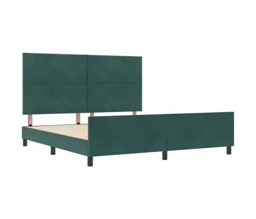 Kiemas Lova Su Galvūgalio Tamsiai Žalia 180 X 200 Cm Aksomas