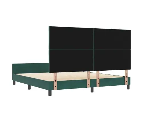 Kiemas Lova Su Galvūgalio Tamsiai Žalia 180 X 200 Cm Aksomas