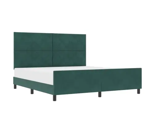Kiemas Lova Su Galvūgalio Tamsiai Žalia 180 X 200 Cm Aksomas