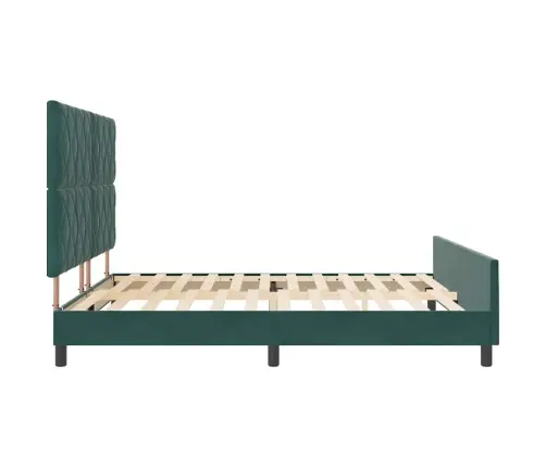 Kiemas Lova Su Galvūgalio Tamsiai Žalia 180 X 200 Cm Aksomas