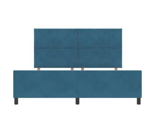 Kiemas Lova Su Galvūgalio Tamsiai Mėlyna 180 X 200 Cm Aksomas