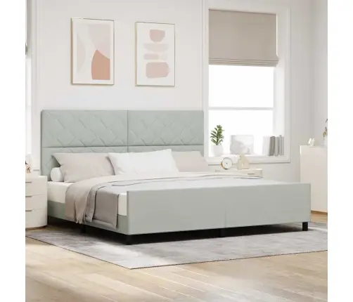 Gultas Rāmis Gaiši Pelēks 200X200 Cm Samts Vidaxl