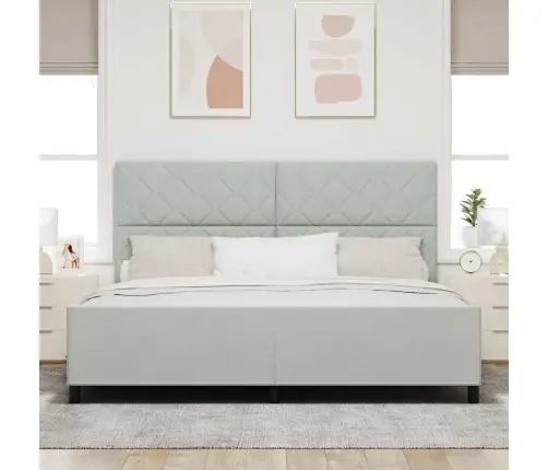 Gultas Rāmis Gaiši Pelēks 200X200 Cm Samts Vidaxl