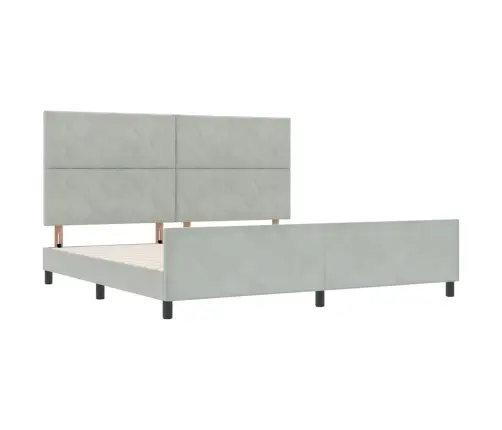 Gultas Rāmis Gaiši Pelēks 200X200 Cm Samts Vidaxl