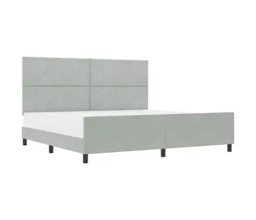 Gultas Rāmis Gaiši Pelēks 200X200 Cm Samts Vidaxl