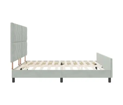 Gultas Rāmis Gaiši Pelēks 200X200 Cm Samts Vidaxl