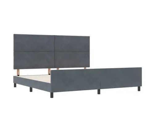 Tumši Pelēks Zamšādas Gultas Rāmis 200X200 Cm Vidaxl