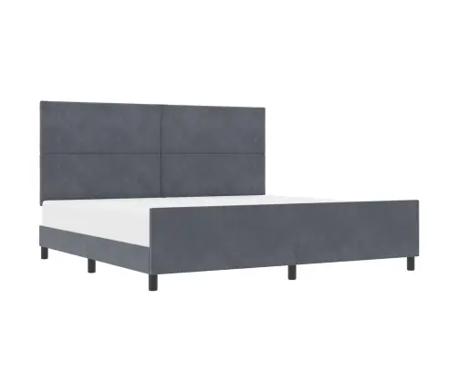 Tumši Pelēks Zamšādas Gultas Rāmis 200X200 Cm Vidaxl