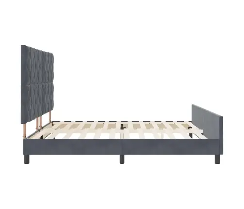Tumši Pelēks Zamšādas Gultas Rāmis 200X200 Cm Vidaxl