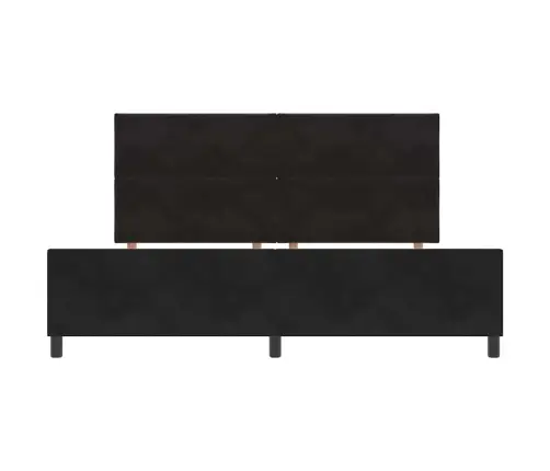 Kiemas Lova Su Galvūgalio Juoda 200 X 200 Cm Aksomas