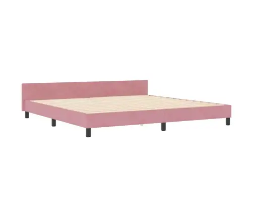Gultas Rāmis Ar Galvas Klāju Rozā 200 X 200 Cm Samts Vidaxl