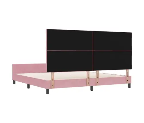 Gultas Rāmis Ar Galvas Klāju Rozā 200 X 200 Cm Samts Vidaxl
