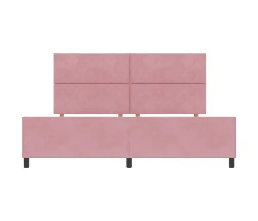 Gultas Rāmis Ar Galvas Klāju Rozā 200 X 200 Cm Samts Vidaxl