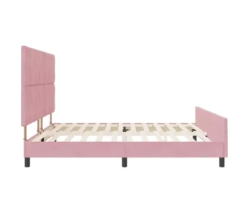 Gultas Rāmis Ar Galvas Klāju Rozā 200 X 200 Cm Samts Vidaxl