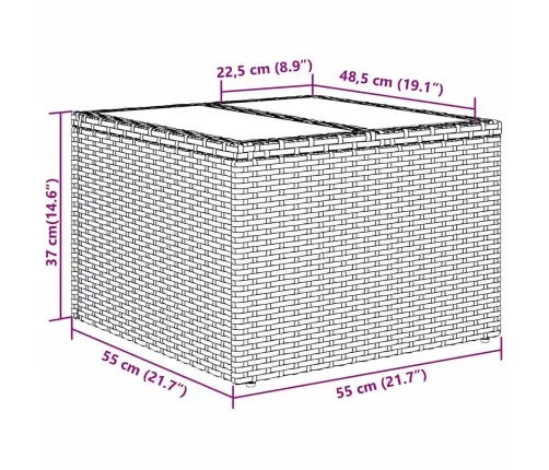 Sodo Sofų Rinkinys 7 Pcs Ruda Ir Grietinėlė 55 X 55 X 37 Cm Sodo Sofų Rinkinys 7 Pcs Ruda Ir Grietinėlė 55 X 55 X 37 Cm