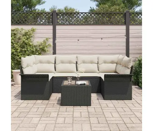 Aia Diivanikomplekt Padjaga Ladustamisega 7 Pcs Must Ja Kreem