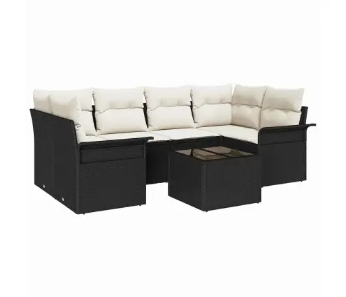 Aia Diivanikomplekt Padjaga Ladustamisega 7 Pcs Must Ja Kreem