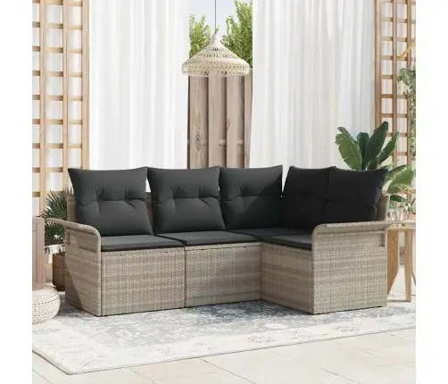 Aia Diivanikomplekt Ladustamisega 4 Pcs Helehall Polürotang