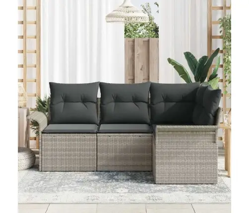 Aia Diivanikomplekt Ladustamisega 4 Pcs Helehall Polürotang