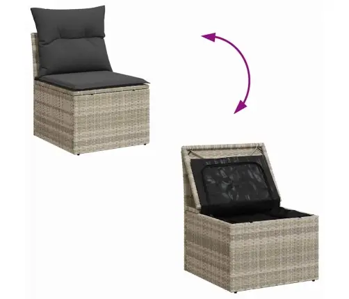 Aia Diivanikomplekt Ladustamisega 4 Pcs Helehall Polürotang