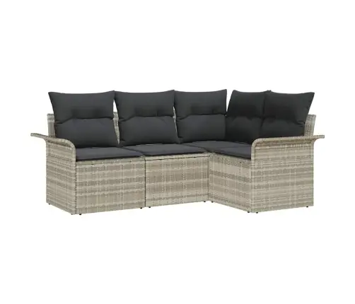 Aia Diivanikomplekt Ladustamisega 4 Pcs Helehall Polürotang