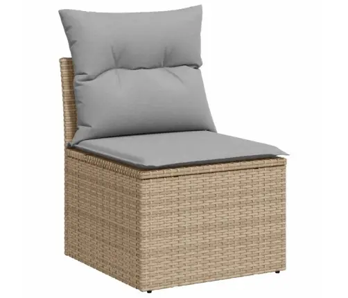 Sodo Sofų Rinkinys Su Pagalve 6 Pcs Smėlio Poli Ratanas Sodo Sofų Rinkinys Su Pagalve 6 Pcs Smėlio Poli Ratanas