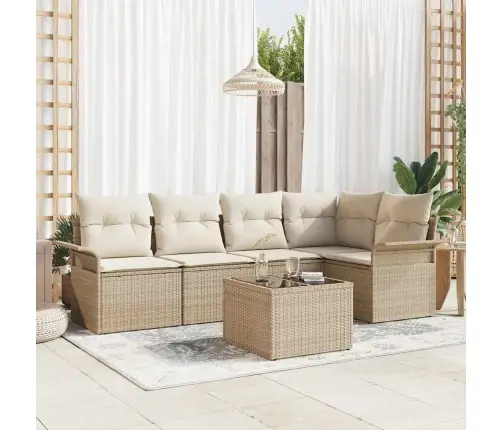 6 Gab. Dārza Dīvānu Komplekts Ar Spilveniem Brūna Polietilēna Rotangpalma Vidaxl