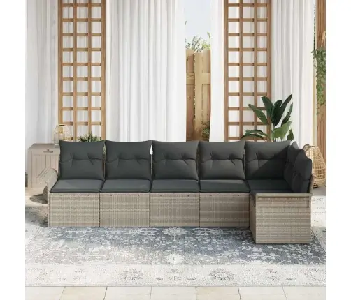 Aia Diivanikomplekt Ladustamisega 6 Pcs Helehall Polürotang