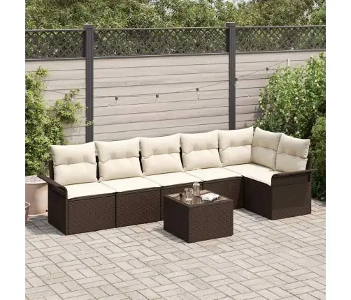 6 Daļu Dārza Dīvānu Komplekts Ar Spilveniem Pelēkā Poli Rotangpalmas Vidaxl