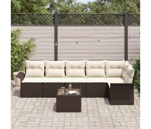 6 Daļu Dārza Dīvānu Komplekts Ar Spilveniem Pelēkā Poli Rotangpalmas Vidaxl