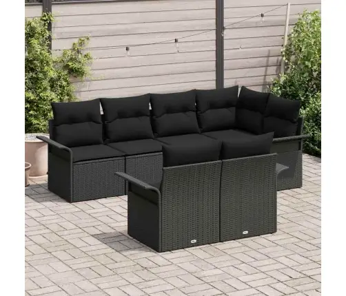 Aia Diivanikomplekt Padjaga 7 Pcs Must Polürooster