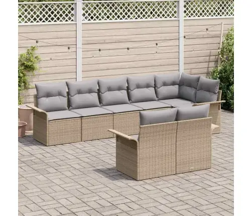 Aia Diivanikomplekt Ladustamisega 8 Pcs Beež Polürotang