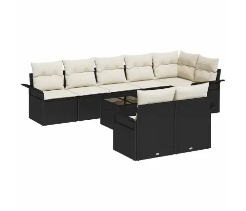 8 Daļīgais Dārza Dīvānu Komplekts Ar Spilveniem Brūns Polirotangpalma Vidaxl