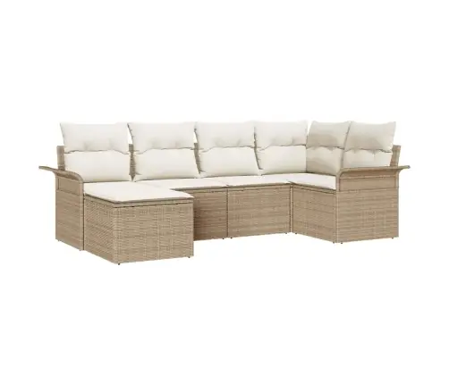 Aia Diivanikomplekt Ladustamisega 6 Pcs Beež Polürotang