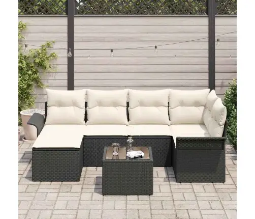 6 Gabalu Dārza Dīvānu Komplekts Ar Spilveniem Brūnā Poli Rattan Vidaxl