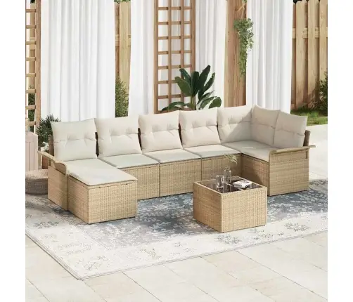 8 Daļu Dārza Dīvānu Komplekts Ar Spilveniem Brūnā Poli Rotangpalma Vidaxl