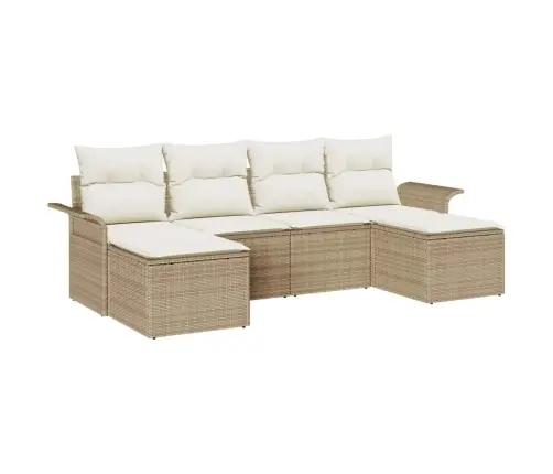 Aia Diivanikomplekt Ladustamisega 6 Pcs Beež Polürotang