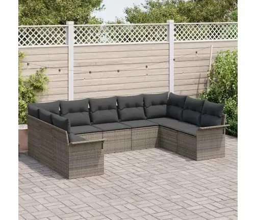 Aia Diivanikomplekt Ladustamisega 9 Pcs Hall Polürotang