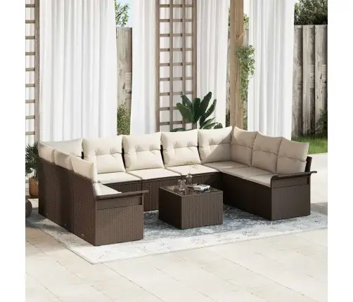 9 Gabalu Dārza Dīvānu Komplekts Ar Spilveniem Pelēkā Poli Rotangpalmas Vidaxl