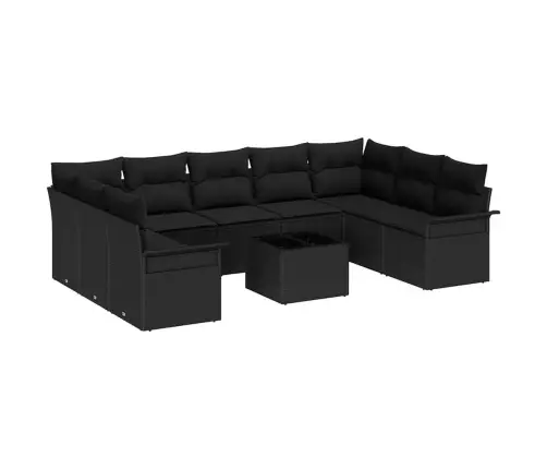 10 Gabalu Dārza Dīvānu Komplekts Ar Spilveniem Beigā Poli Rotangpalma Vidaxl