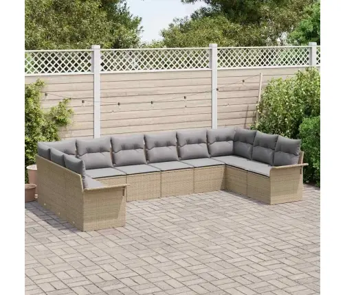 Aia Diivanikomplekt Ladustamisega 10 Pcs Beež Polürotang