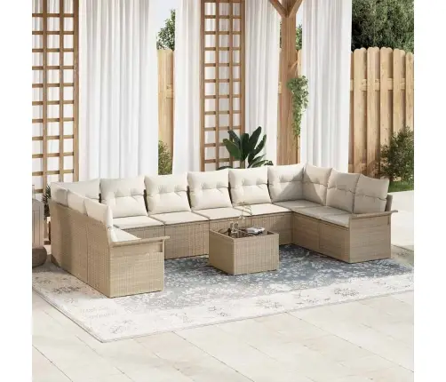 Dārza Dīvānu Komplekts 11 Pcs Brūna Poliūtu Rotangpalma Vidaxl