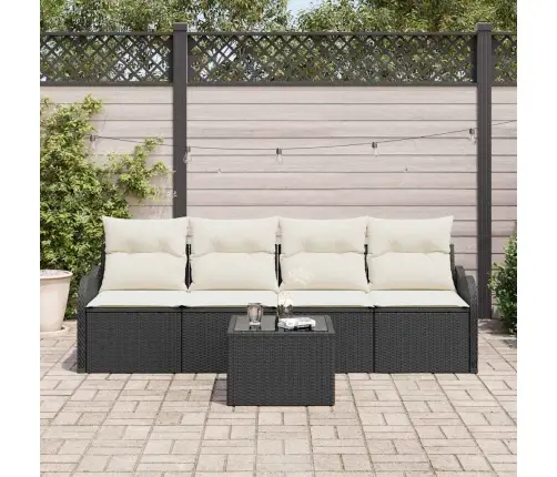 Aia Diivanikomplekt Padjaga 5 Pcs Must Ja Kreem Polürotang