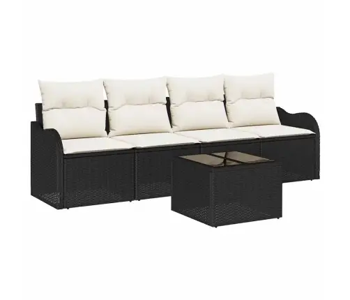 Aia Diivanikomplekt Padjaga 5 Pcs Must Ja Kreem Polürotang