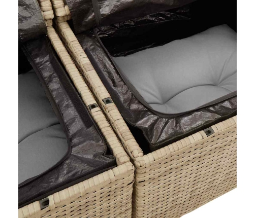Sodo Sofų Rinkinys 7 Pcs Bežinė Ir Pilka 55 X 55 X 37 Cm